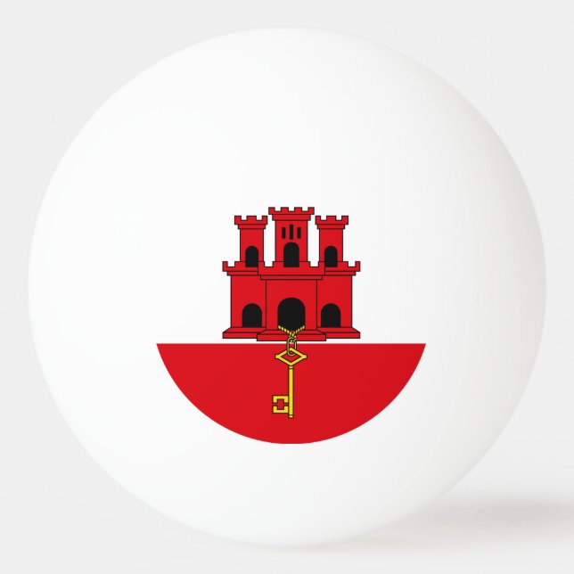 Gibraltarflagga Pingisboll (Framsidan)