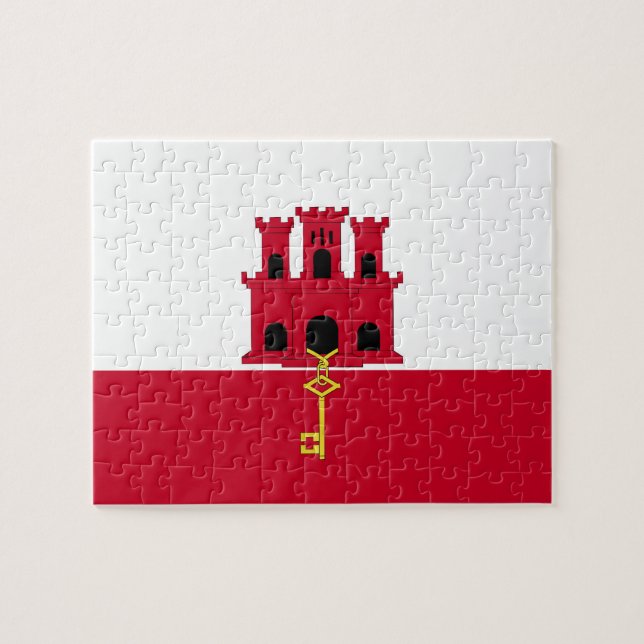 Gibraltarflagga Pussel (Horisontell)
