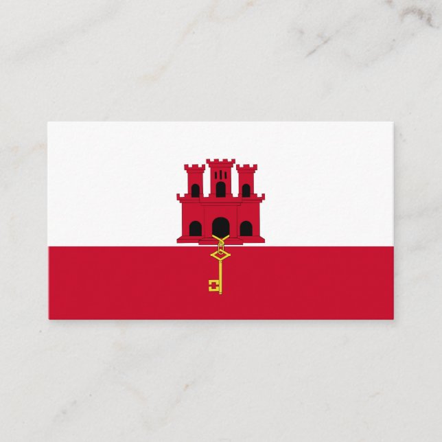 Gibraltarflagga Visitkort (Framsida)