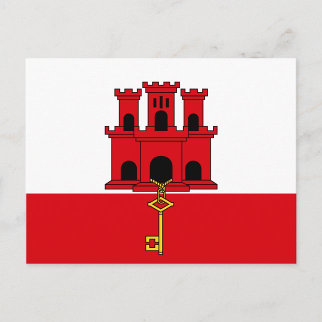 Gibraltarflagga Vykort (Framsida)