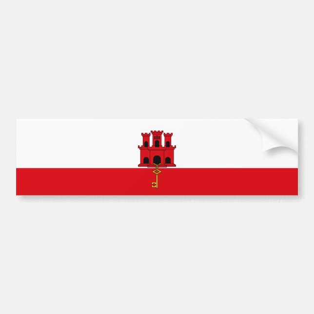 Gibraltars flagga bildekal (Framsidan)