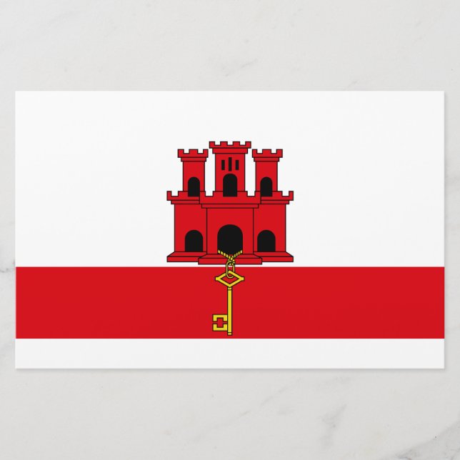 Gibraltars flagga brevpapper (Framsida)
