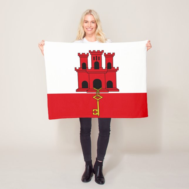 Gibraltars flagga fleecefilt (På plats)