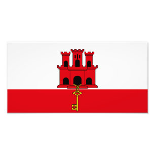 Gibraltars flagga fototryck