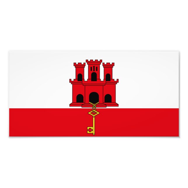 Gibraltars flagga fototryck (Framsidan)
