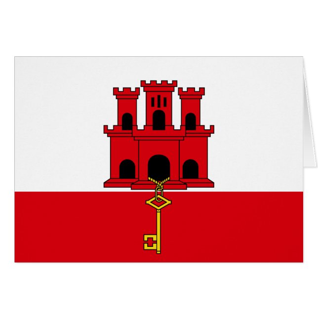 Gibraltars flagga hälsningskort (Framsidan Horizontal)