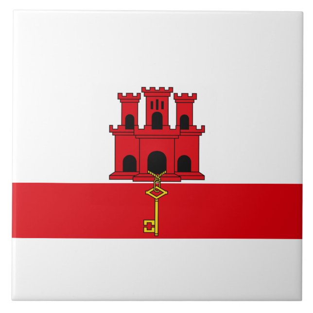 Gibraltars flagga kakelplatta (Framsidan)