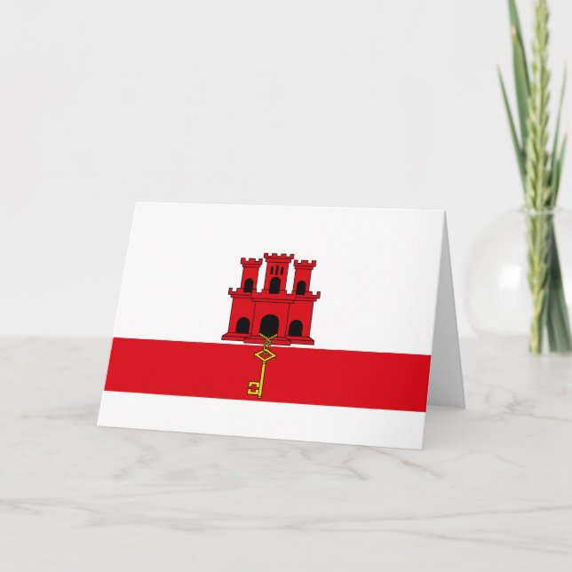 Gibraltars flagga kort (Framsida)