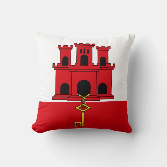 Gibraltars flagga kudde (Framsida)