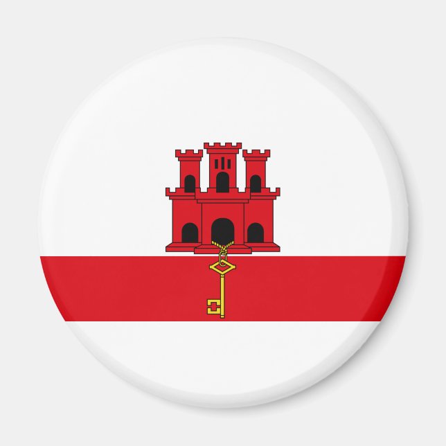 Gibraltars flagga magnet (Framsidan)
