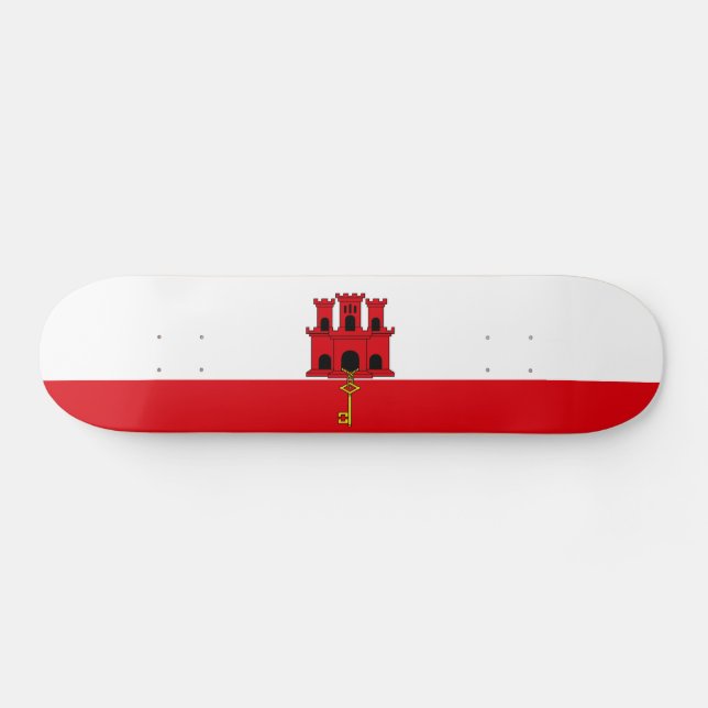 Gibraltars flagga mini skateboard bräda 18,5 cm (Horz)