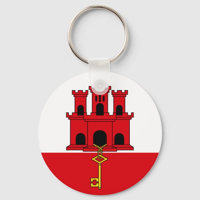 Gibraltars flagga nyckelring (Framsida)