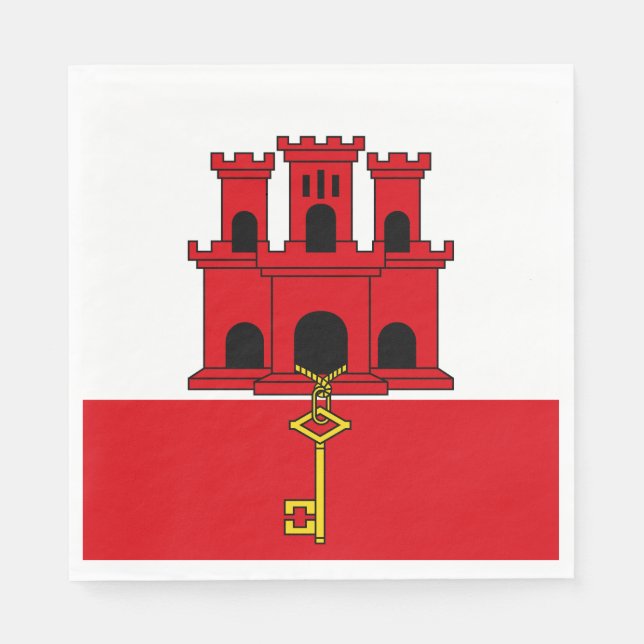 Gibraltars flagga pappersservett (Framsidan)