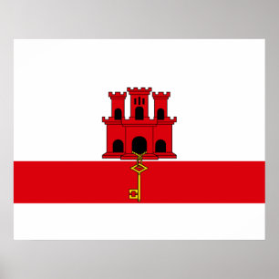 Gibraltars flagga poster