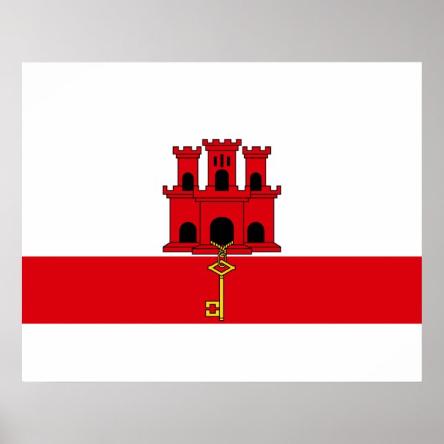 Gibraltars flagga poster (Framsidan)