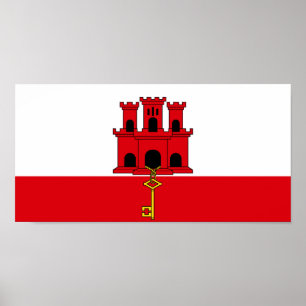 Gibraltars flagga poster