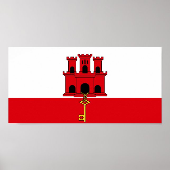 Gibraltars flagga poster (Framsidan)