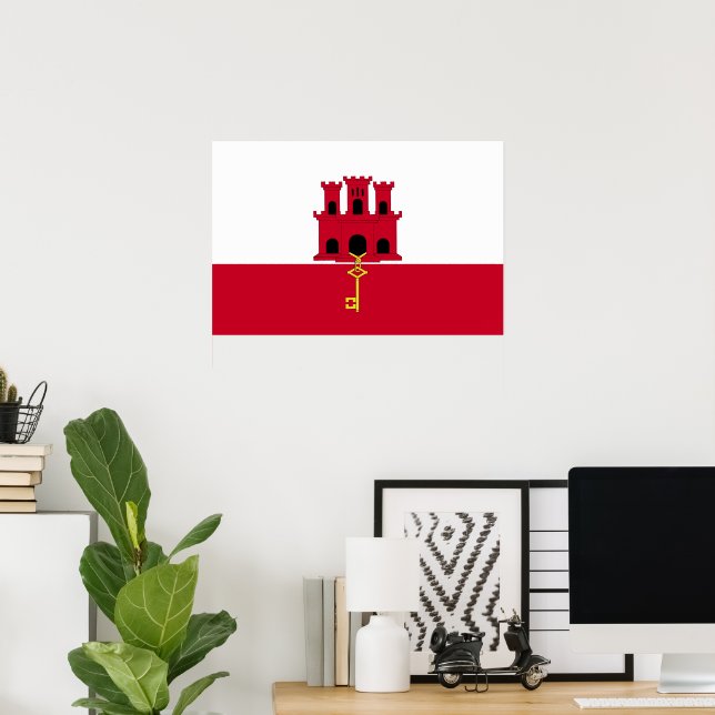 Gibraltars flagga poster (Hemmakontoret)