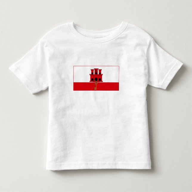 Gibraltars flagga t shirt (Framsida)