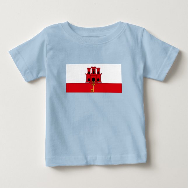 Gibraltars flagga t shirt (Framsida)
