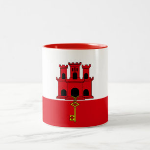Gibraltars flagga Två-Tonad mugg