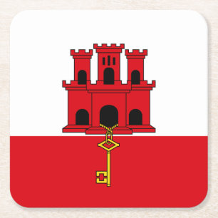 Gibraltars flagga underlägg papper kvadrat