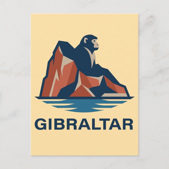Gibraltars klippa vykort (Framsida)