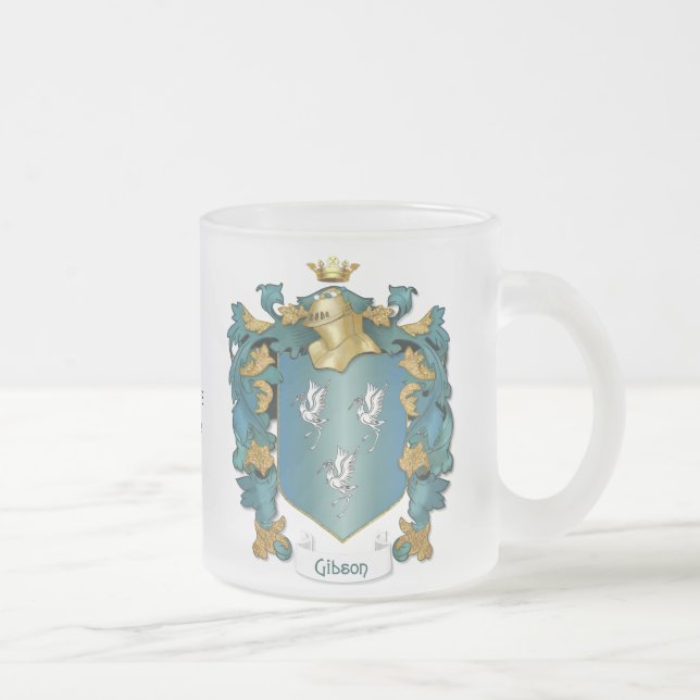 Gibson Family Crest - Anpassa text Frostad Glasmugg (Höger)