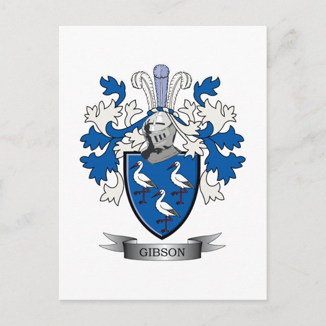 Gibson Family Crest Jackar om Arm Vykort (Framsida)
