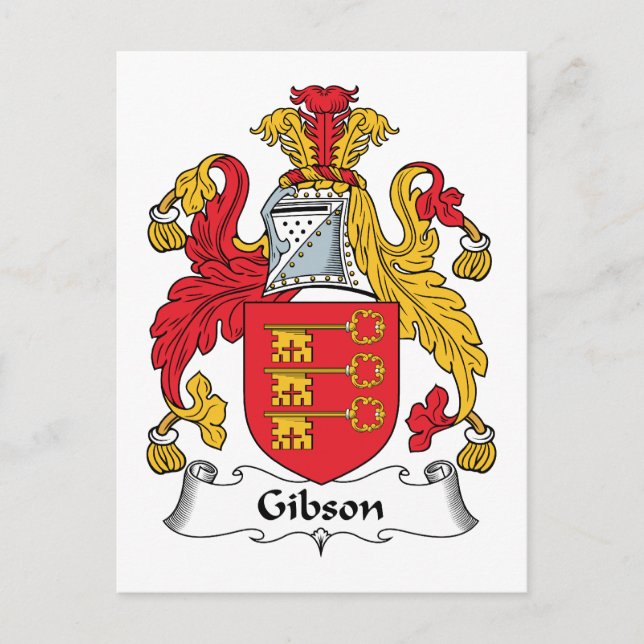Gibson Family Crest Vykort (Framsida)