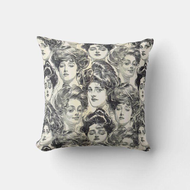 Gibson flickor av Charles Dana Gibson Circa 1902 Kudde (Framsida)