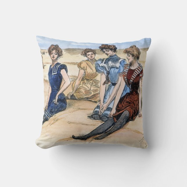Gibson flickor på stranden, 1900 kudde (Framsida)