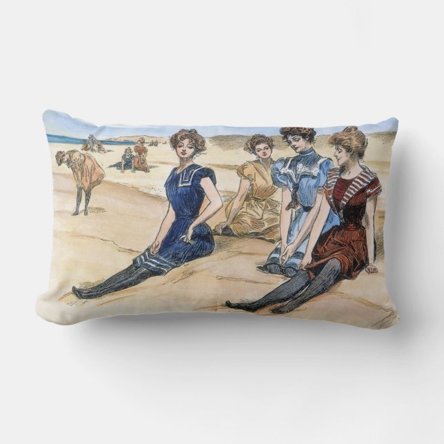 Gibson flickor på stranden, 1900 lumbarkudde (Framsida)