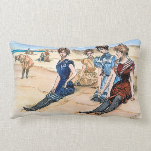 Gibson flickor på stranden, 1900 lumbarkudde