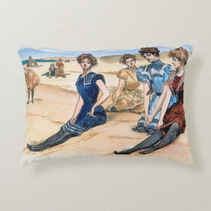 Gibson flickor på stranden, 1900 prydnadskudde