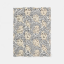 Gibson-flickor Viktorian-kvinnan mönster grått-per Fleecefilt