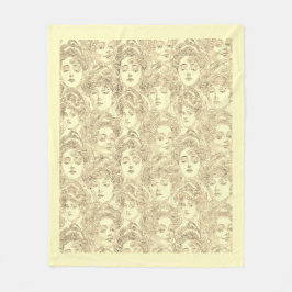 Gibson-flickor Viktorian-kvinnan mönster kräm guld Fleecefilt