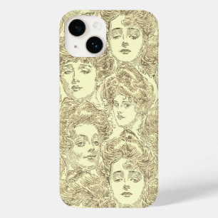 Gibson-flickornas segrande illustration sepia guld