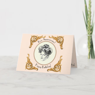 Gibson Girl Birthday Greeting Card Tack Kort
