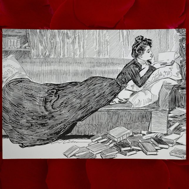 Gibson Girl Reading a Bok Kort (Skapare uppladdad)