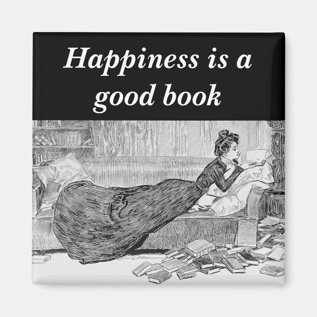 Gibson Girl Reading a Bok Magnet (Framsidan)