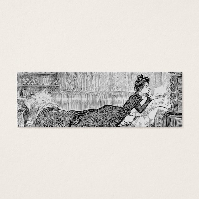 Gibson Girl Reading Litet Visitkort (Framsidan)
