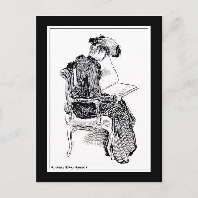 Gibson Girl Reading Vykort (Framsida)