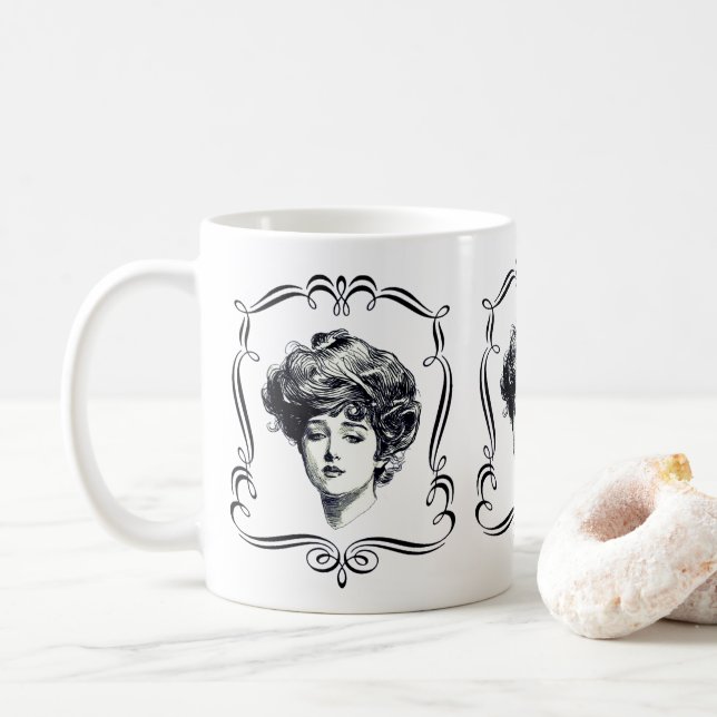 Gibson Girl Vintage Art Kaffemugg (Med munk)