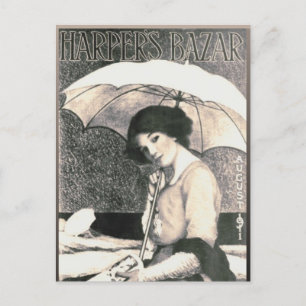 Gibson Girl with Umbrella 1911 Magazine Cover Vykort