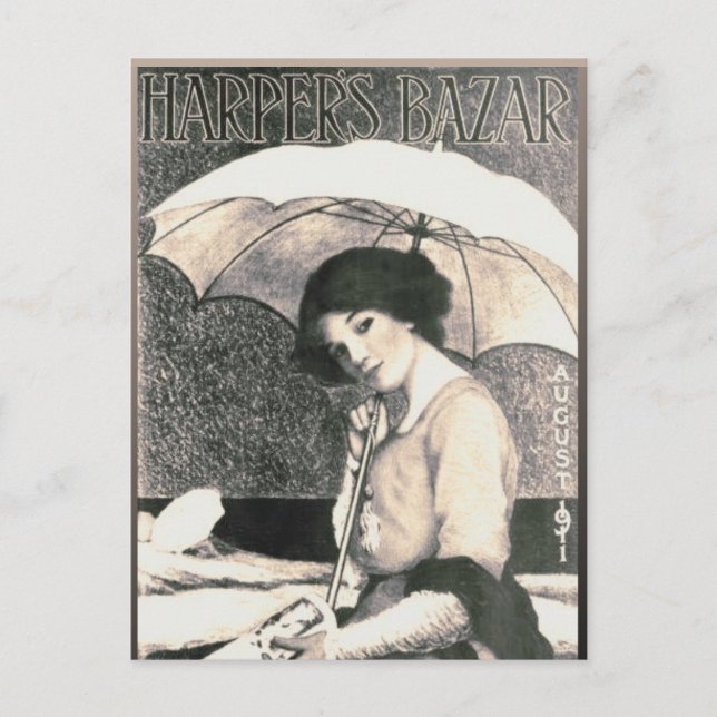 Gibson Girl with Umbrella 1911 Magazine Cover Vykort (Framsida)