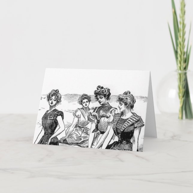 Gibson Girls vid Beach Kort (Framsida)