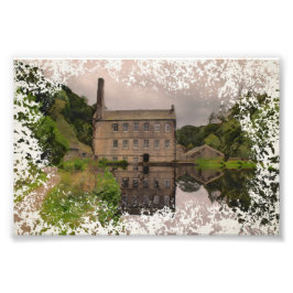 Gibson Mill, Hardcastle Crags Akvarell Konstverk Fototryck