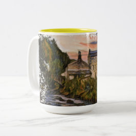 Gibson Mill, Hardcastle Crags Akvarell Konstverk Två-Tonad Mugg