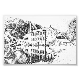 Gibson Mill, Hardcastle Crags Koltritskonstverk Fototryck